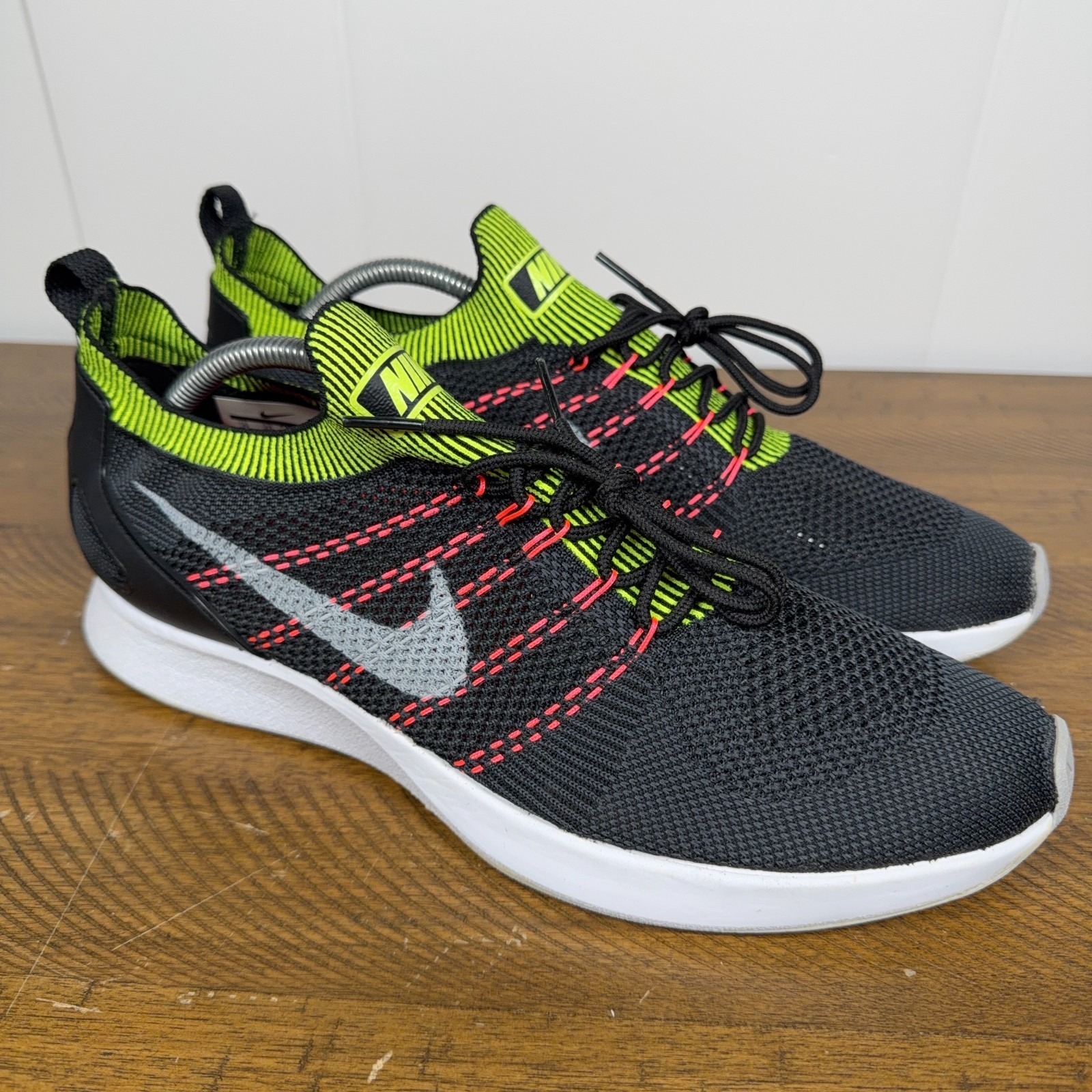 Nike Air Zoom Mariah Flyknit Racer Shoes Mens 12 Black Volt Running Sneakers